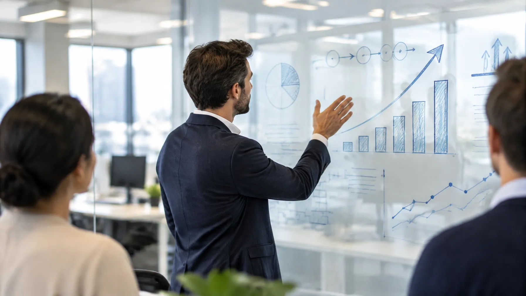 Software vendor team planning a market campaign